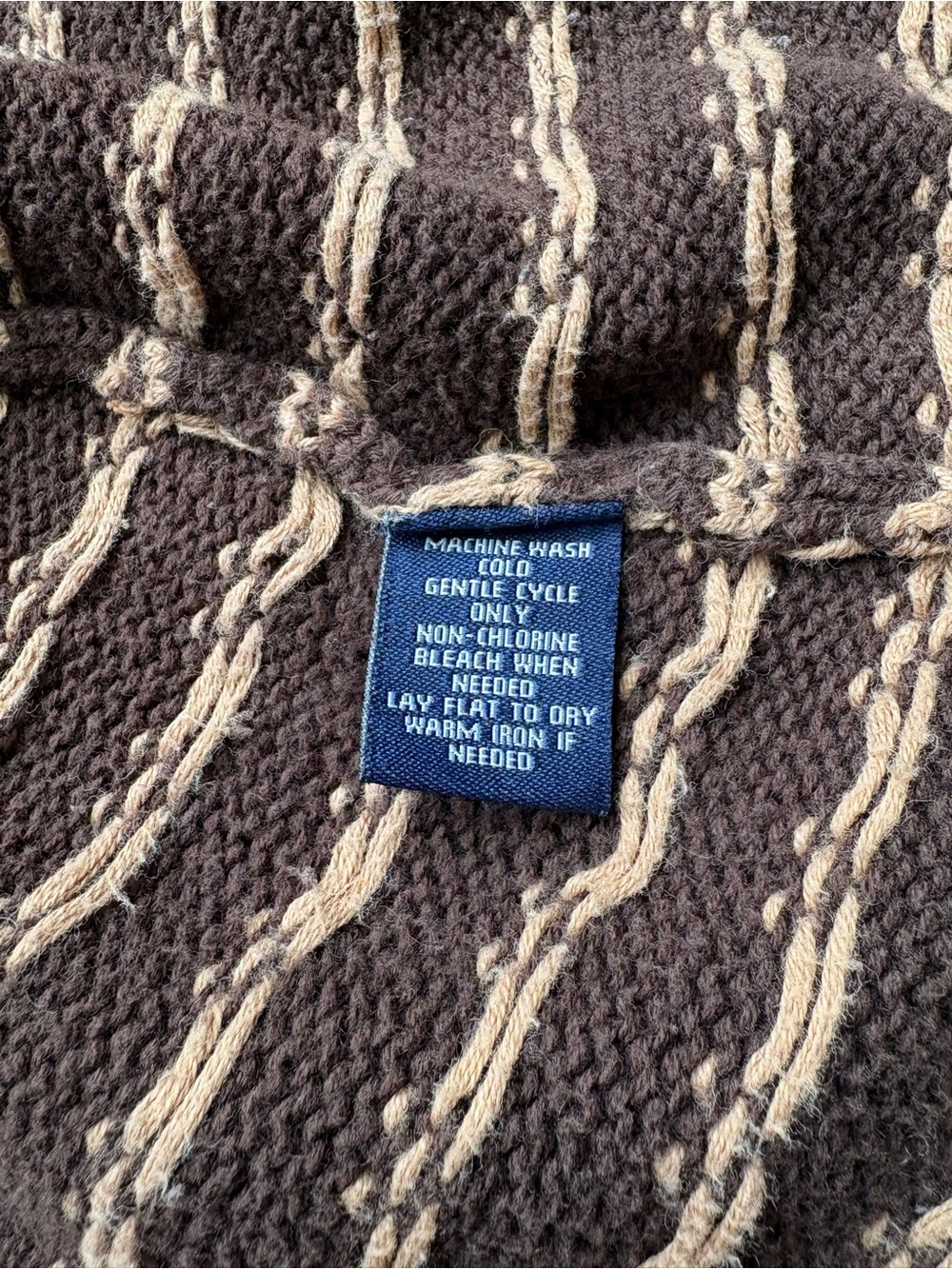 Vtg 80's Ralph Lauren Chaps Southwestern KnitFair Isle Shawl Cardigan Sweater XL - Picture 8 of 14